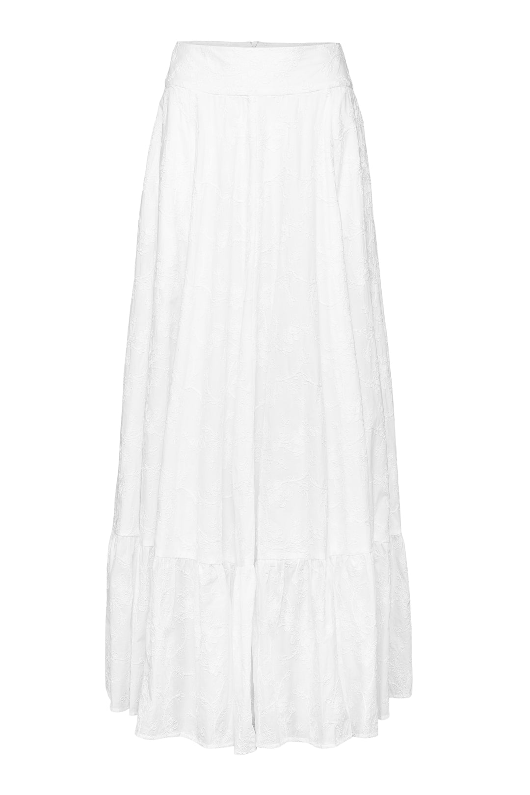 Ada Maxi Skirt White Embroidery