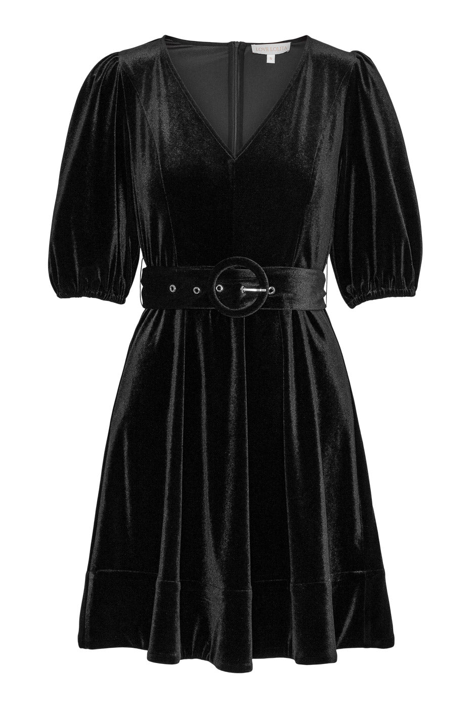 Benadotte Mini Dress Black Velvet