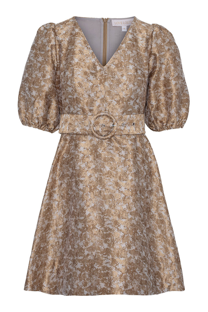 Benadotte Mini Dress Champagne Brown