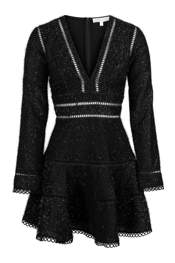 Ellie Dress Black Glitter Dot