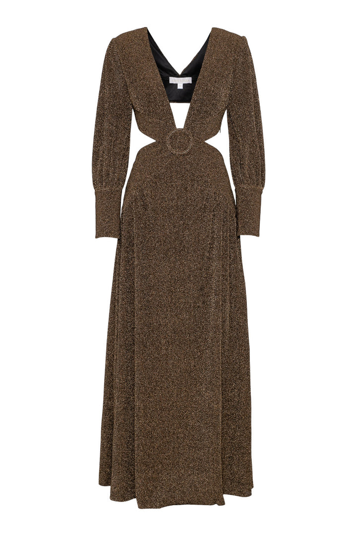 Mabel Maxi Dress Brown Glitter