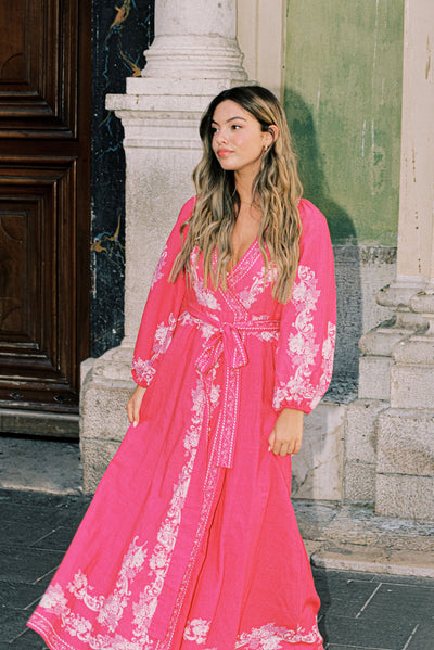 Simona Maxi Dress Pink Print
